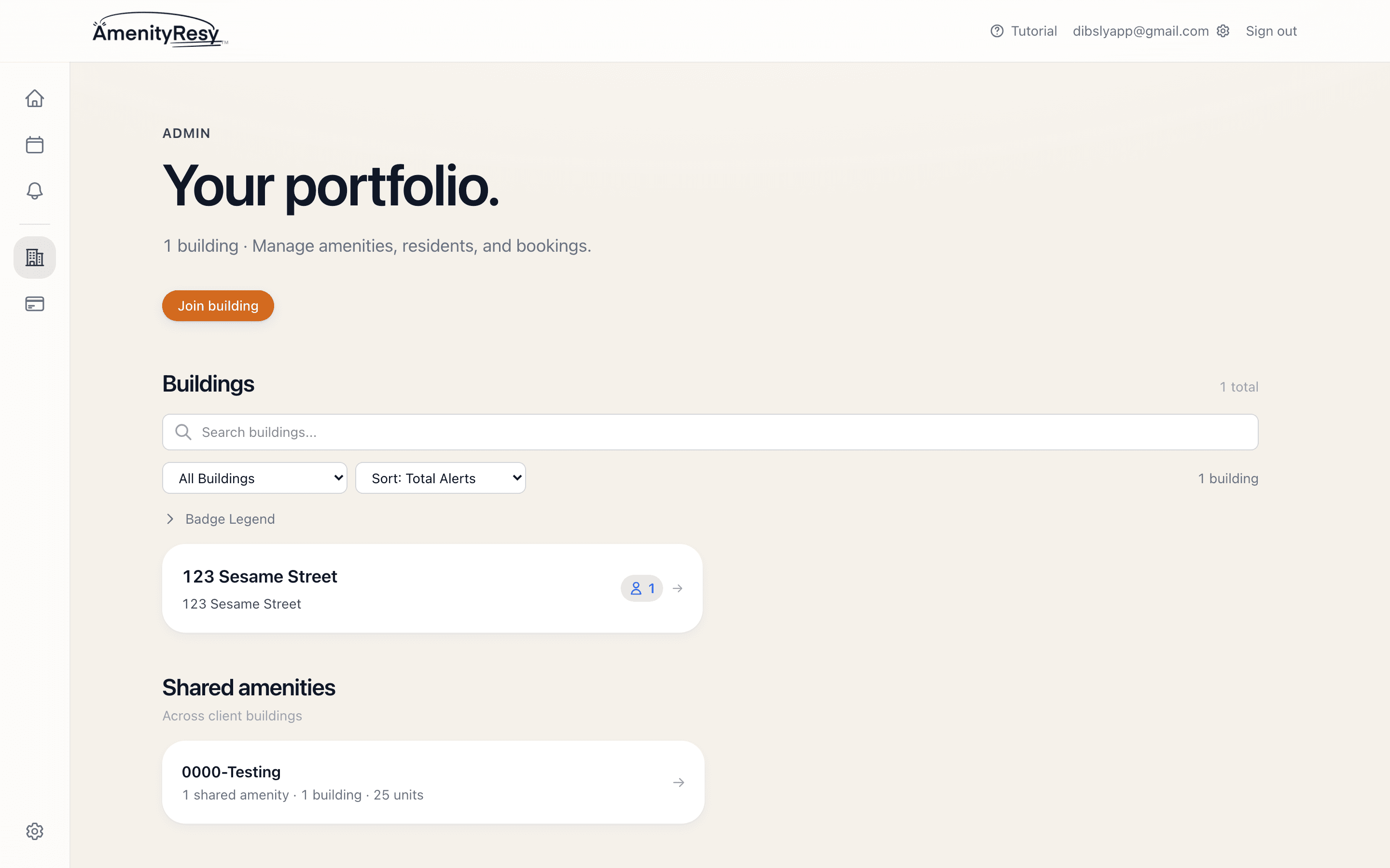 AmenityResy manager dashboard