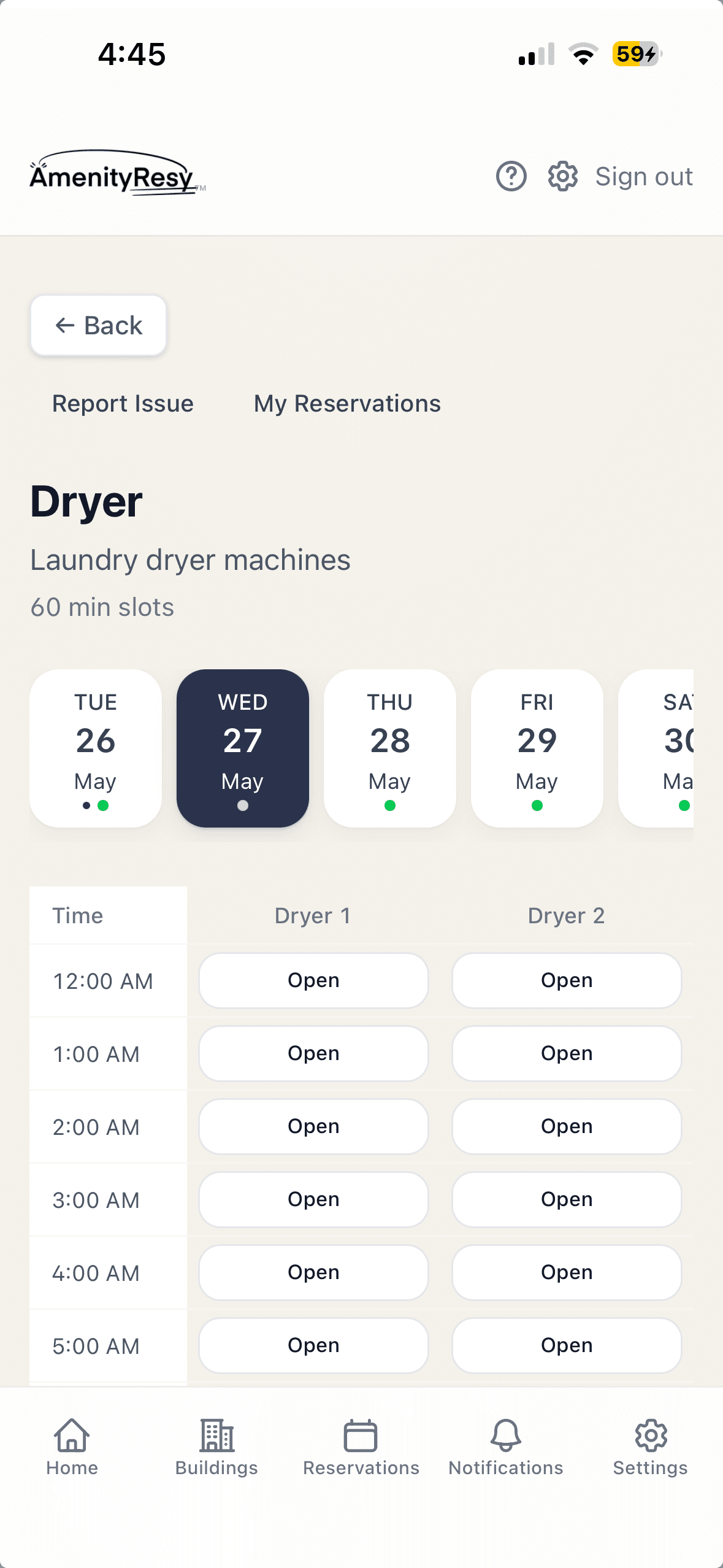 A resident booking an amenity on their phone